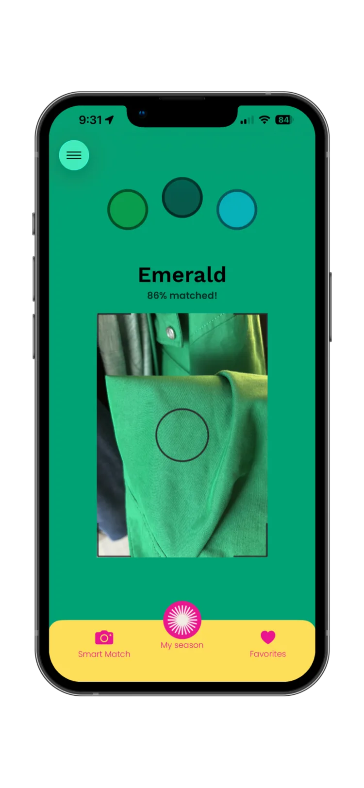 Color Curator: Smart Match compares a garment to your palette